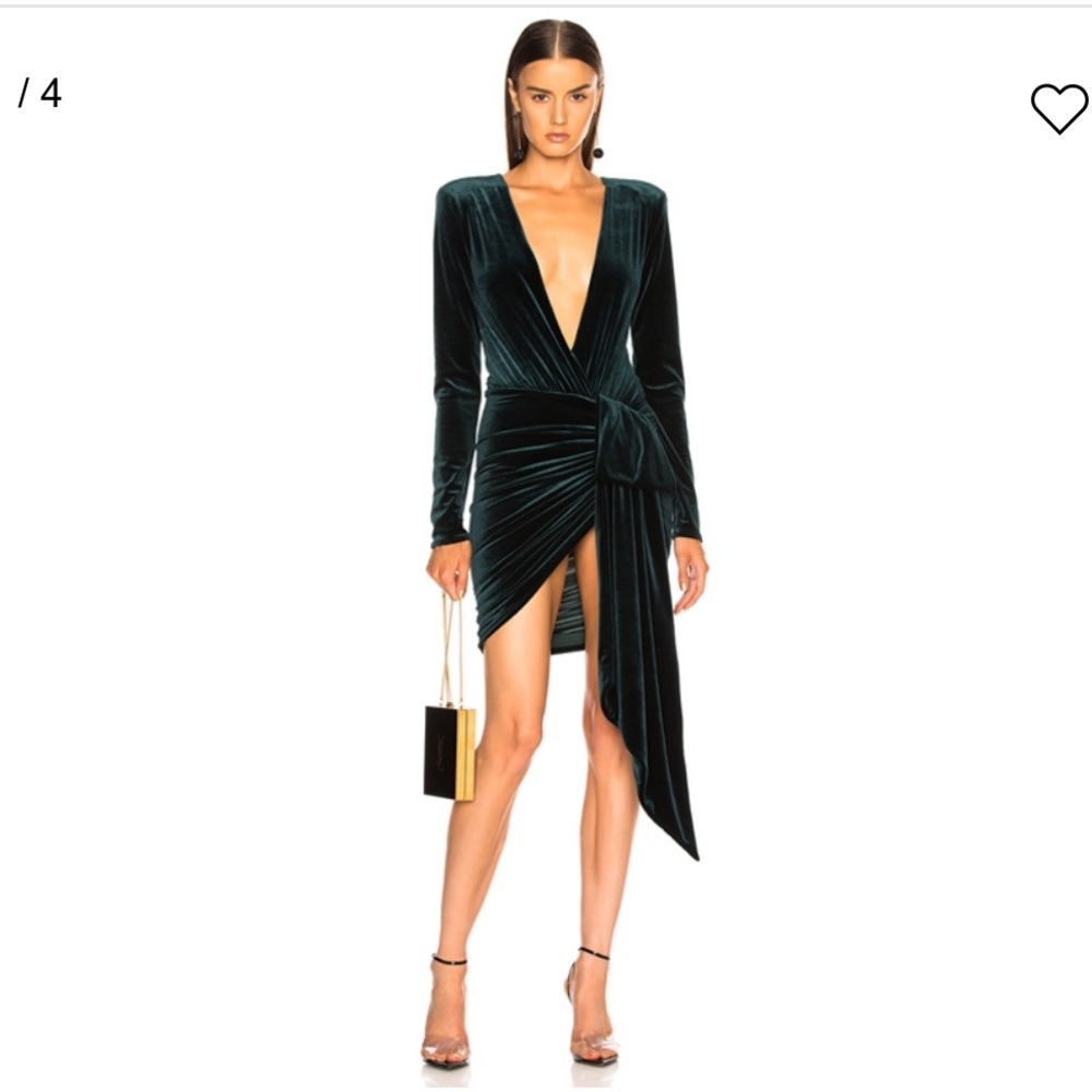 SOLD Alexandre vauthier green velvet mini dress